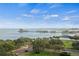 Scenic aerial view showcasing a park, waterfront pier, and bay with sailboats at 175 1St S St # 2603, St Petersburg, FL 33701