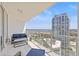 Relaxing balcony showcasing comfortable seating and incredible ocean views in the distance at 175 1St S St # 2603, St Petersburg, FL 33701