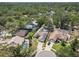 Aerial view of a home nestled in a lush, green neighborhood, surrounded by mature trees and well-maintained properties at 1916 Sandstone Pl, Clearwater, FL 33760