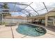 A sparkling screened-in pool with spa, perfect for outdoor enjoyment and relaxation at 1916 Sandstone Pl, Clearwater, FL 33760