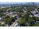 Stunning aerial view showcases neighborhood near downtown, highlighting the property's prime location in a vibrant community at 2810 N Jefferson St, Tampa, FL 33602
