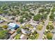 An aerial view showcases a charming neighborhood with tree-lined streets and a mix of architectural styles at 4091 Cherry Ne St, St Petersburg, FL 33703