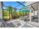 Inviting screened patio featuring stylish furniture, a hot tub, and lush greenery views at 4212 Fairway Cir, Tampa, FL 33618