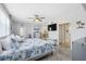 Spacious main bedroom with ceiling fan, walk-in closet, and serene decor at 6205 Shoreline Dr # 1204, St Petersburg, FL 33708