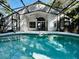 Backyard pool with screened-in lanai and patio area at 6410 Beaver Way, Tampa, FL 33625
