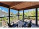 Relaxing screened patio with comfortable seating and views of the lush greenery at 9118 Brunswick Ln, Tampa, FL 33615