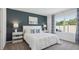 Elegant bedroom featuring a modern bed, stylish nightstands, and plenty of natural light at 1004 Spotted Egret Loop, Ruskin, FL 33570