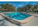 A refreshing pool area with ample lounge chairs and mature trees providing shade and seclusion at 1307 Forestedge Blvd, Oldsmar, FL 34677