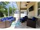 Inviting screened lanai with comfortable seating, perfect for outdoor relaxation and entertainment at 14616 Rocky Brook Dr, Tampa, FL 33625
