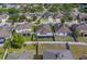 Aerial view of a neighborhood with well-maintained homes and green lawns, showcasing community living at 15430 Long Cypress Dr, Ruskin, FL 33573