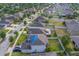 Aerial view of a neighborhood with well-maintained homes and green lawns, showcasing community living at 15430 Long Cypress Dr, Ruskin, FL 33573