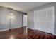 Bedroom with wood floors and large closet at 2971 Estancia Blvd # 328, Clearwater, FL 33761