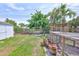 Spacious backyard boasts a lush lawn, mature trees, and a custom chicken coop at 3042 57Th N Ave, St Petersburg, FL 33714