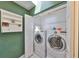 Bright laundry closet features a stacked washer and dryer, shelves and a skylight at 3042 57Th N Ave, St Petersburg, FL 33714