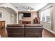 Comfortable living room with hardwood floors, neutral walls, and lots of natural light at 3204 Mapleridge Dr, Lutz, FL 33558