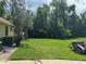 A spacious backyard with lush green lawn and mature trees, perfect for outdoor activities at 3405 Holland Dr, Brandon, FL 33511