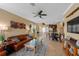 Open-concept living space showcasing a tile floor plan and seamlessly connected kitchen and dining areas at 582 53Rd N Ave, St Petersburg, FL 33703