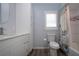 Updated bathroom with modern vanity, updated floors, and toilet and combination shower/tub at 603 Fort Duquesna Dr, Sun City Center, FL 33573