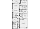 Detailed floor plan showcasing a four-bedroom layout with a spacious living area, kitchen, and a two-car garage at 731 Sky Shade Dr, Apollo Beach, FL 33572
