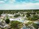Aerial view showcasing residential neighborhood, backyards, and refreshing swimming pools on a sunny day at 771 Murphy N Ave, St Petersburg, FL 33703