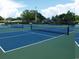 Outdoor tennis courts with blue and green surface and black nets, surrounded by trees at 771 Murphy N Ave, St Petersburg, FL 33703