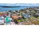 An aerial view showcasing the home's proximity to the water and the serene residential neighborhood at 1058 Eldorado Ave, Clearwater Beach, FL 33767