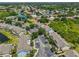 Community aerial view showcasing ponds, lush trees, parking, and condo buildings with blue and green exteriors at 11029 Winter Crest Dr Dr, Riverview, FL 33569