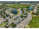 Aerial view of the community showcasing pond, green trees, parking and condo buildings with colorful exteriors at 11029 Winter Crest Dr Dr, Riverview, FL 33569