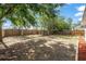 Lush backyard with mature trees, a firepit, and a newly installed fence at 1427 Gerard Ln, Holiday, FL 34690