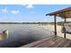 Scenic lake view from the private boat dock, creating a serene and picturesque waterfront experience at 21918 Shamu Dr, Land O Lakes, FL 34639