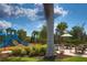Community playground area with picnic tables and beautiful foliage at 2463 Carnation Ct, North Port, FL 34289