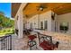 Outdoor bar with seating under a covered patio with ceiling fans and direct access to the pool at 2613 N Dundee St, Tampa, FL 33629