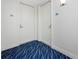 Hallway with patterned carpet and doors to units 1201 and 1202 at 331 Cleveland St # 1202, Clearwater, FL 33755