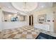 Elegant lobby area featuring checkered floors, reception desk, and stylish decor at 331 Cleveland St # 1202, Clearwater, FL 33755