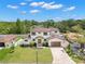 Aerial view of a well-manicured property showcasing the home's layout and curb appeal in a residential neighborhood at 4166 38Th S St, St Petersburg, FL 33711