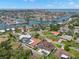 Expansive aerial view shows the property's prime waterfront location and canal access with surrounding neighborhood at 4166 38Th S St, St Petersburg, FL 33711