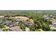 Aerial view of a home with a well-manicured lawn, mature trees, and beautiful landscaping in a tranquil community at 5313 Sanderling Ridge Dr, Lithia, FL 33547