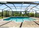 A screened-in pool features cool, clear water, with a built-in spa, and brick paver deck at 5313 Sanderling Ridge Dr, Lithia, FL 33547