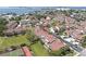 Aerial view of townhome community with views of nearby intracoastal at 621 Duchess Blvd, Dunedin, FL 34698