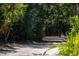 A shaded dirt road with a cyclist passing through lush green surroundings at 621 Duchess Blvd, Dunedin, FL 34698