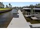 Long dock offering waterfront access with boat lift and scenic views for boating enthusiasts at 621 Duchess Blvd, Dunedin, FL 34698