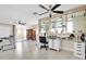 Contemporary office space with built-in shelving and streamlined desk at 633 Soundview Dr, Palm Harbor, FL 34683