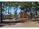 Playground with slides and recreational areas, surrounded by tall trees and picnic gazebos at 633 Soundview Dr, Palm Harbor, FL 34683
