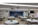 Community room with tables, chairs, a stage, and an entertainment setup at 9035 37Th N St, Pinellas Park, FL 33782