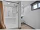 Bathroom featuring a shower, sink and modern fixtures at 9132 Mango St, New Port Richey, FL 34654