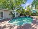 Backyard featuring a refreshing pool surrounded by lush tropical landscaping at 125 29Th N St, St Petersburg, FL 33713