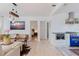 Open living space connects to bedroom, features modern decor and hardwood floors at 1800 Mound S Pl, St Petersburg, FL 33712
