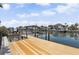Beautiful wooden dock and boat lift on a calm waterway at 1939 Hawaii Ne Ave, St Petersburg, FL 33703