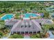 Aerial view of community clubhouse and pool at 20053 Heritage Point Dr, Tampa, FL 33647
