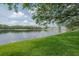 Lakeside with a view of green grass sloping toward the water at 3073 Overlook Pl, Clearwater, FL 33760